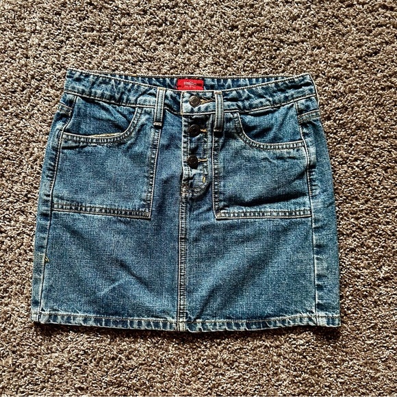 Mossino Dresses & Skirts - 2000s Y2K Mossimo Denim Full Button Fly Mini Skirt Size 1